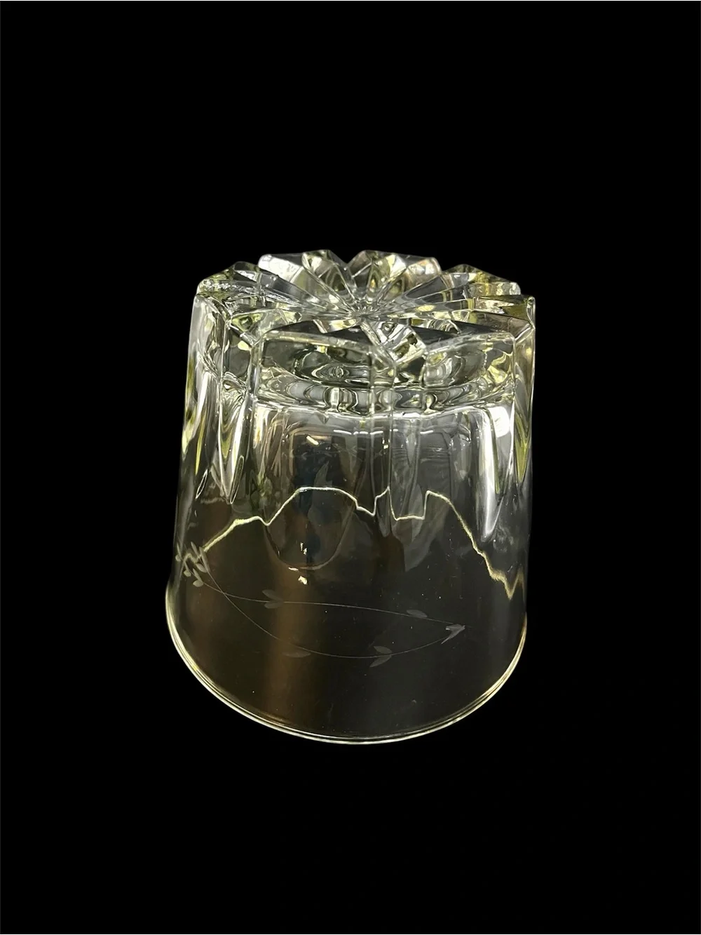 Vintage Princess House Heritage Crystal Ice Bucket Etched Floral Glass #522 5.5”